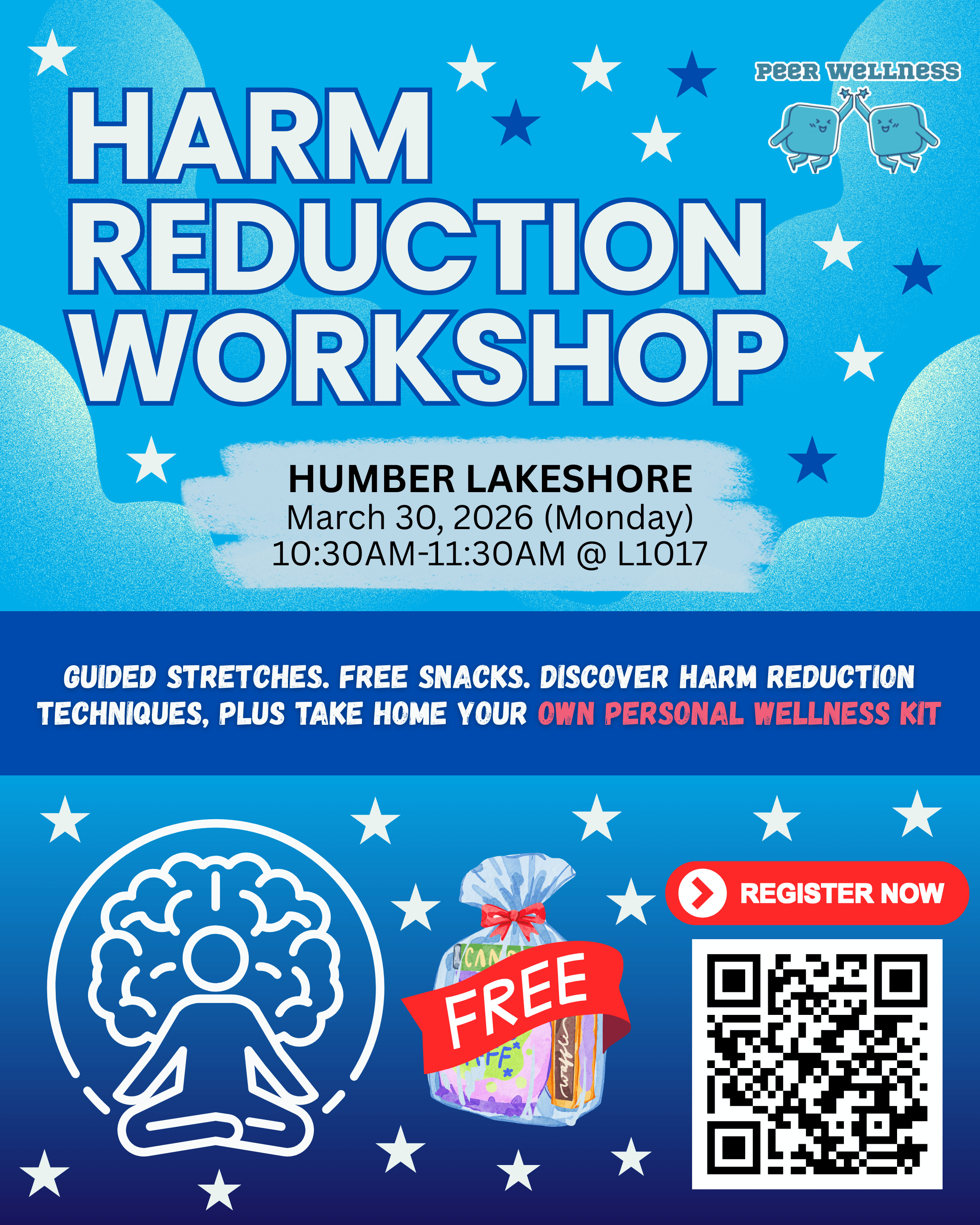 Poster for Harm Reduction Workshop on March 30.