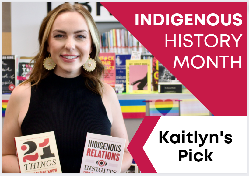 Photo of Kaitlyn with her book pick. 