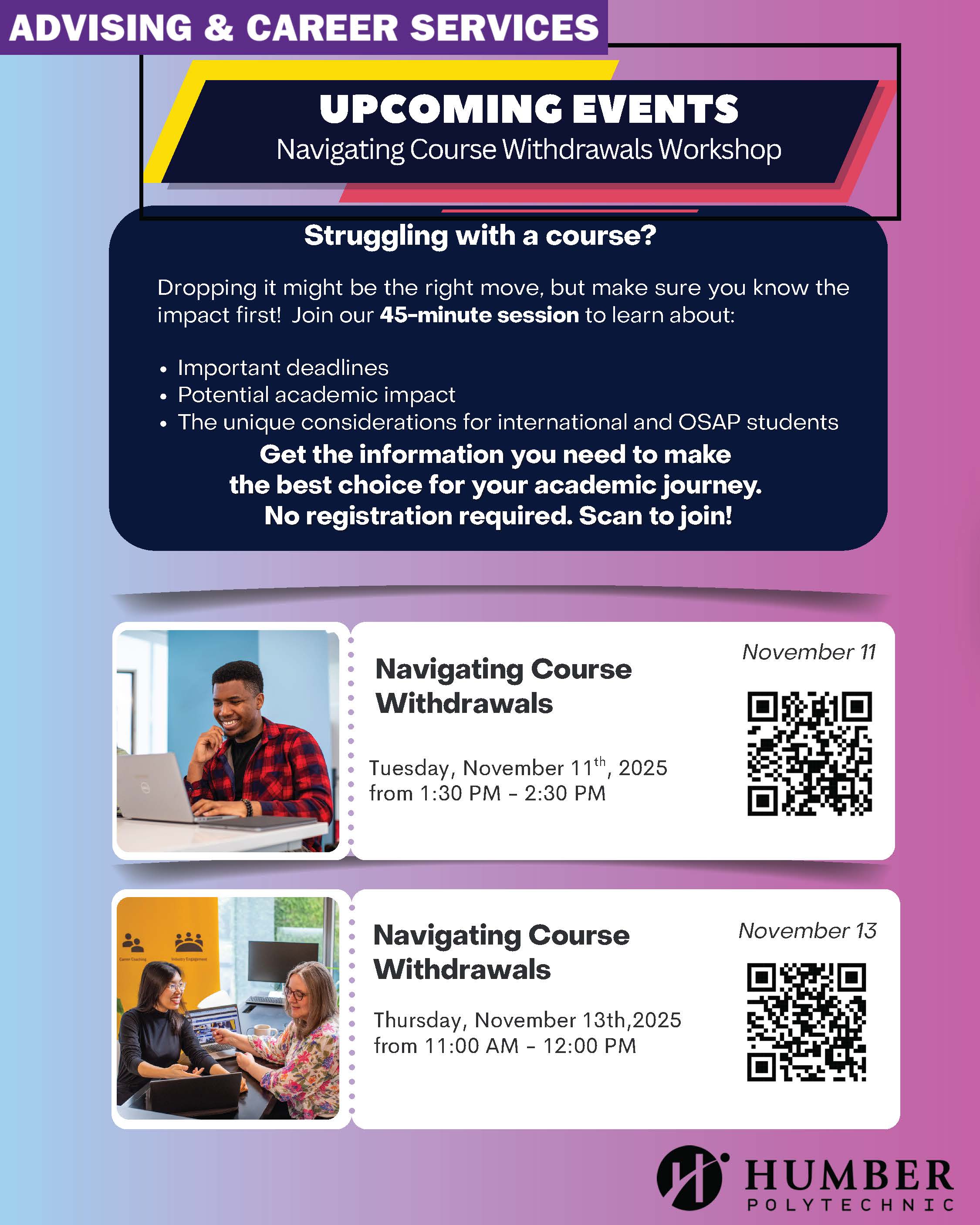 Poster for Navigating Course Withdrawals