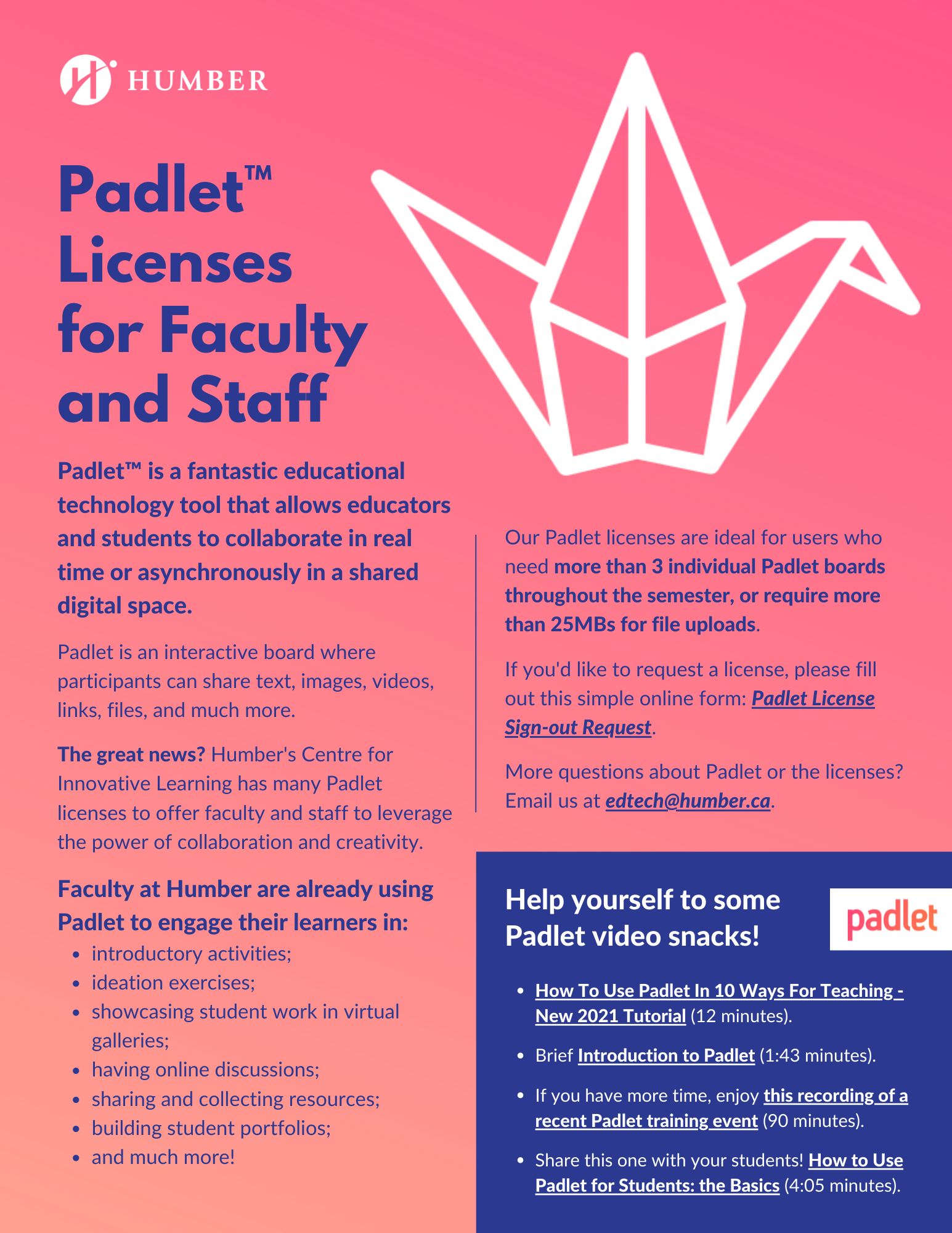 Padlet Licenses for Faculty & Staff 