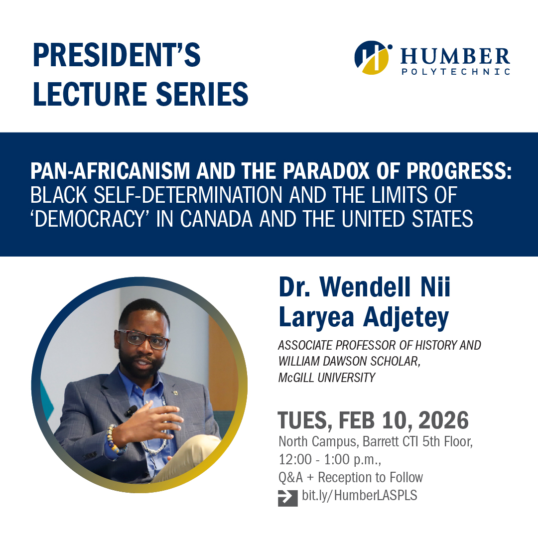 Poster for President's Lecture Series featuring Wendell Adjetey