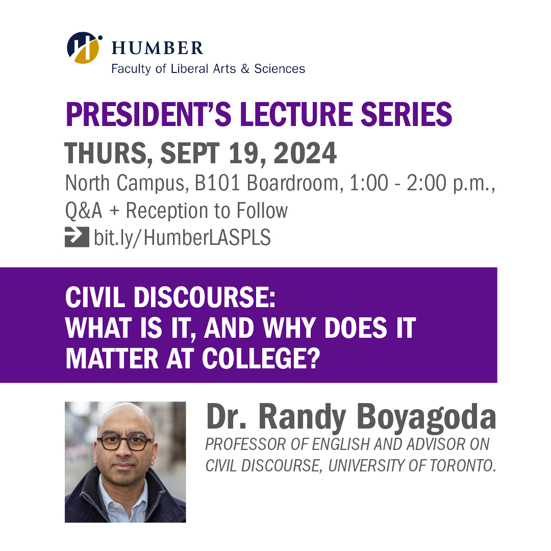 President's Lecture Series: Dr. Randy Boyagoda | Humber Communiqué