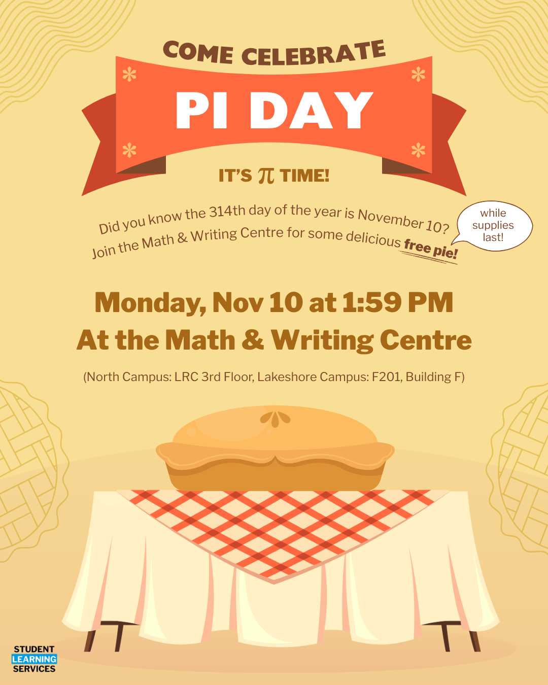 Poster for Pi Day event on November 10, 2025.