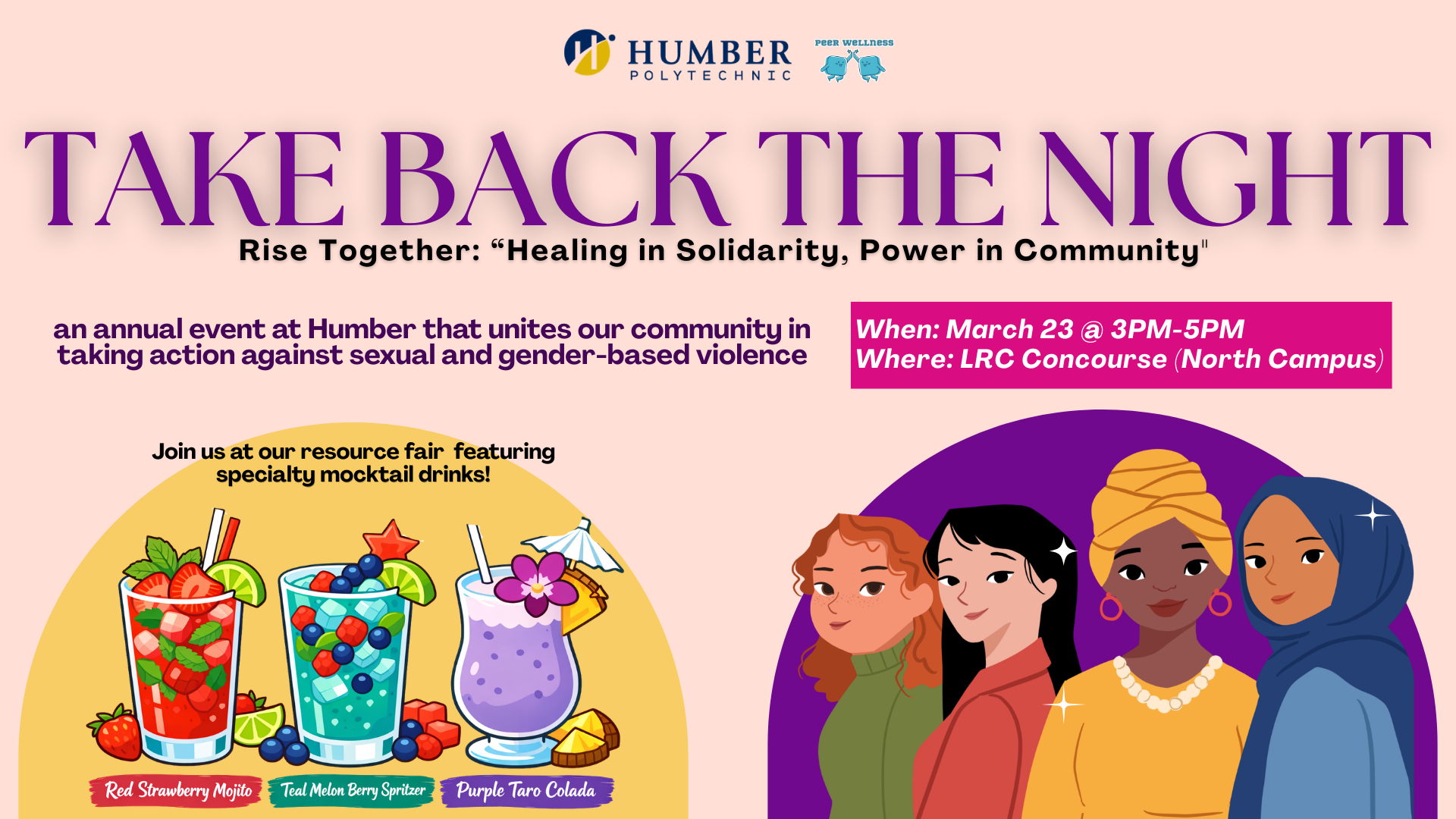 Poster for Take Back the Night on March 23.