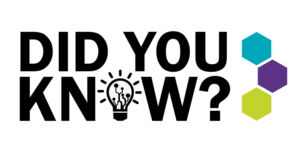 Did you Know logo with lightbulb for the o in Know and hexagon coloured shapes in blue, purple, and green