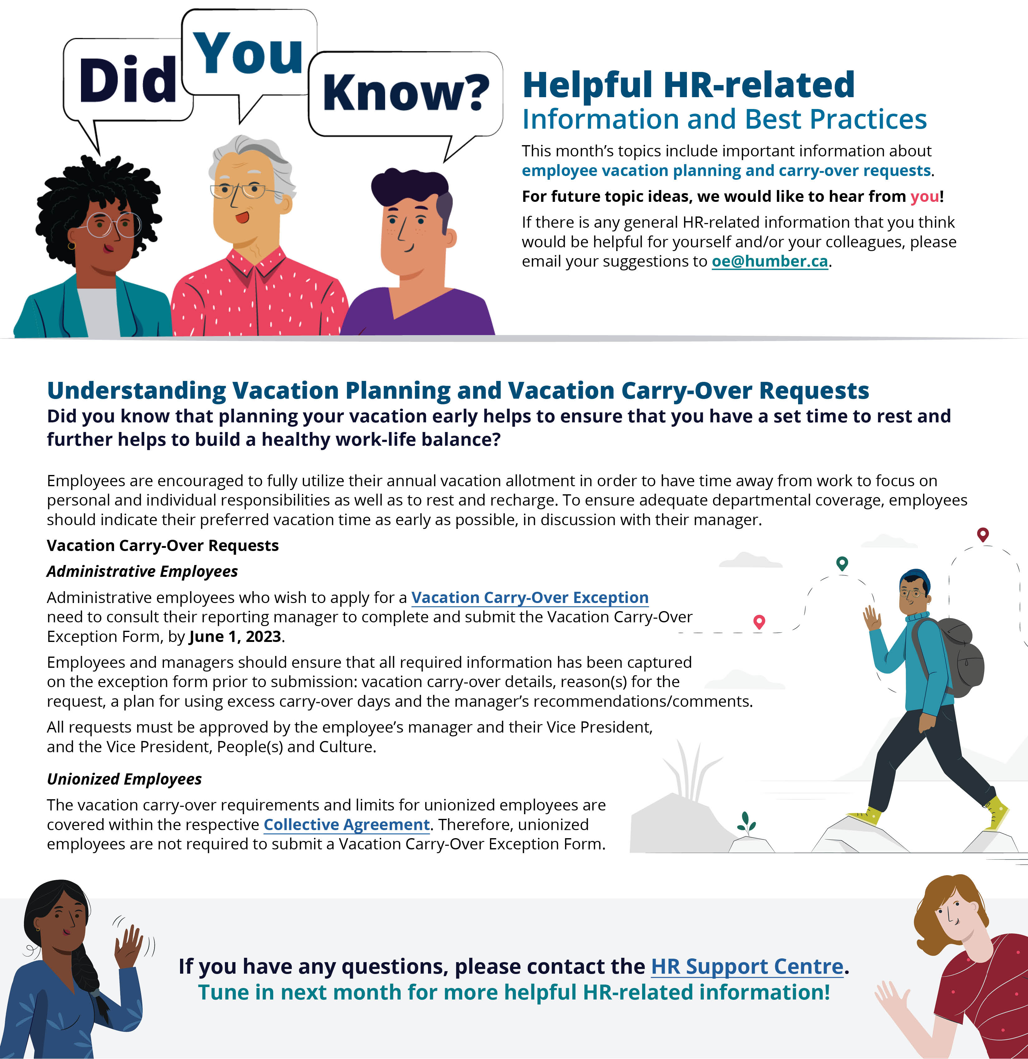 "Did you know? Helpful HR-related information and best practices" poster