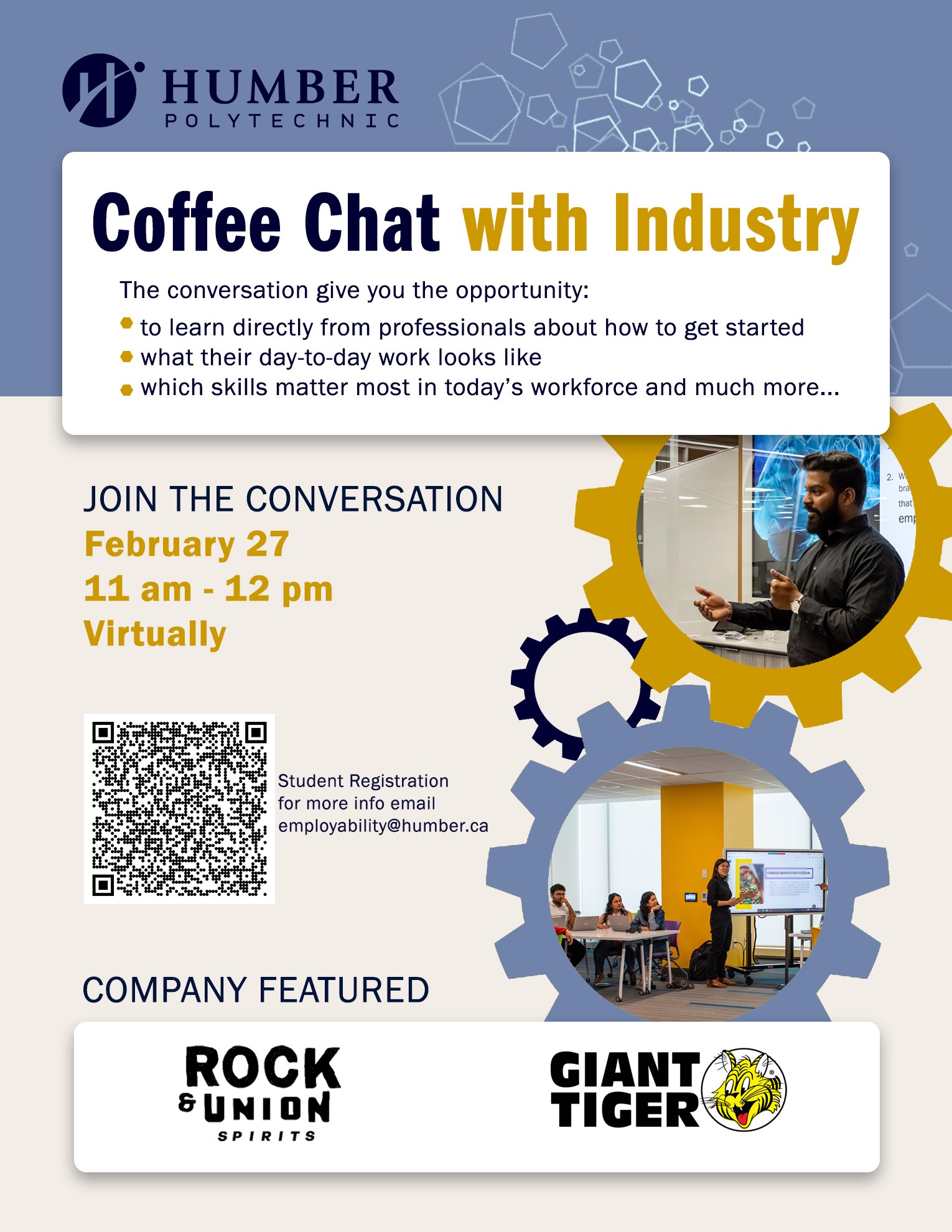 Poster for Coffee Chat with Industry on February 27.