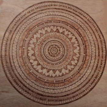 Handmade Wood Burned Mandala Wall Art Hypnotic