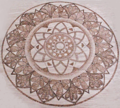 Wood Burning Art Mandala Design