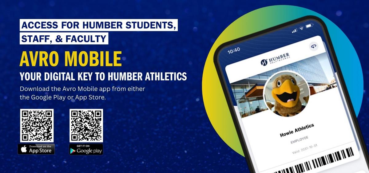 Student holding phone with Avro Mobile barcode at Lakeshore Fitness Centre check-in