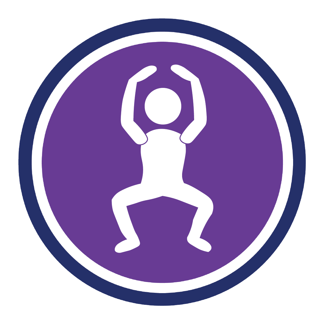 Icon with a person doing BARRE