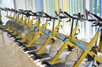 Spin bikes in studio