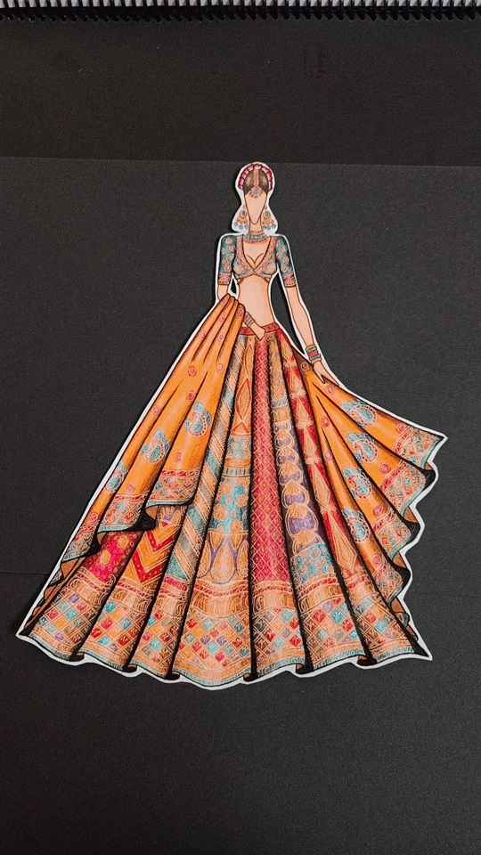 Sabyasachi lehenga illustration | Fashion illustration dresses, Fashion  illustration sketches dresses, Dress illustration