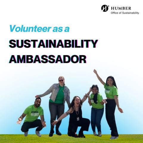 Group of sustainability ambassadors cheering