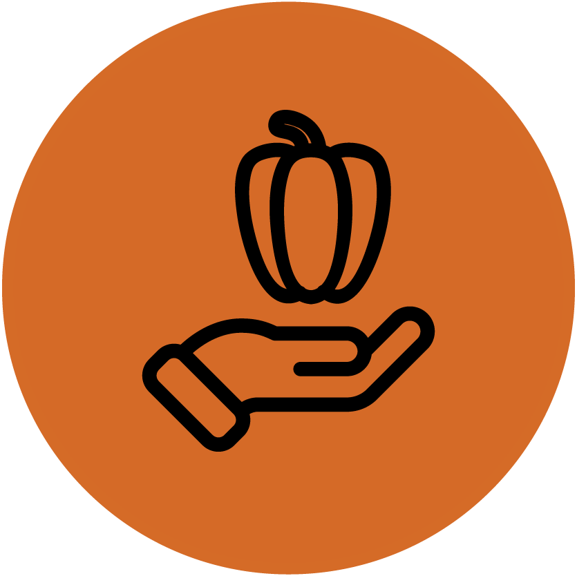 hand holding pepper icon