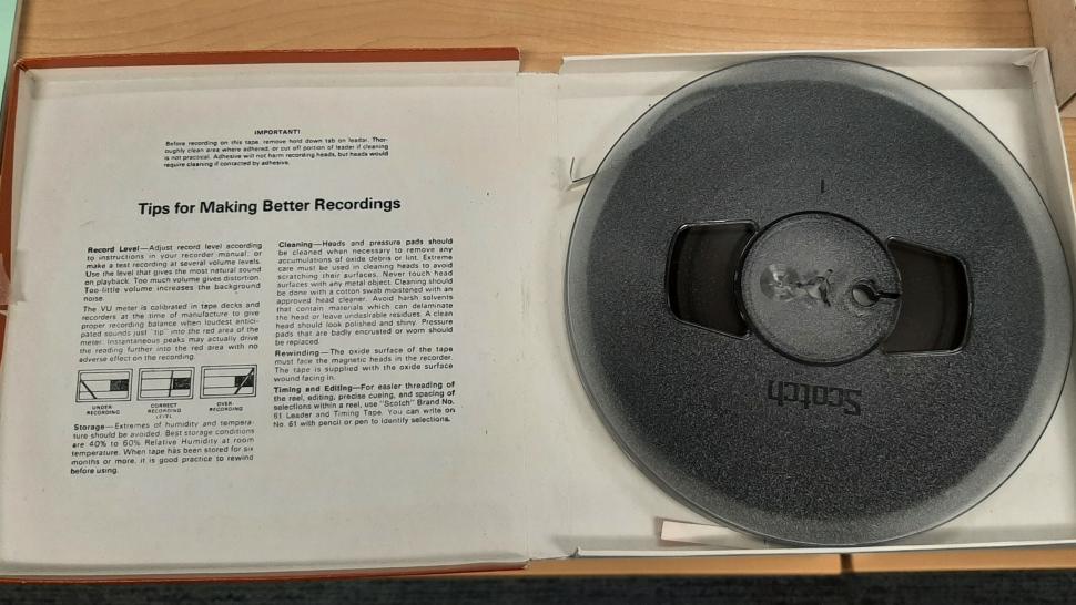  What appears to be a tape reel sits next to text that reads Tips For Making Better Recordings.