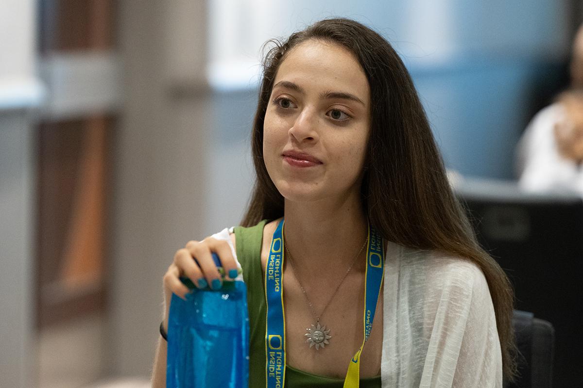 A person is sitting.