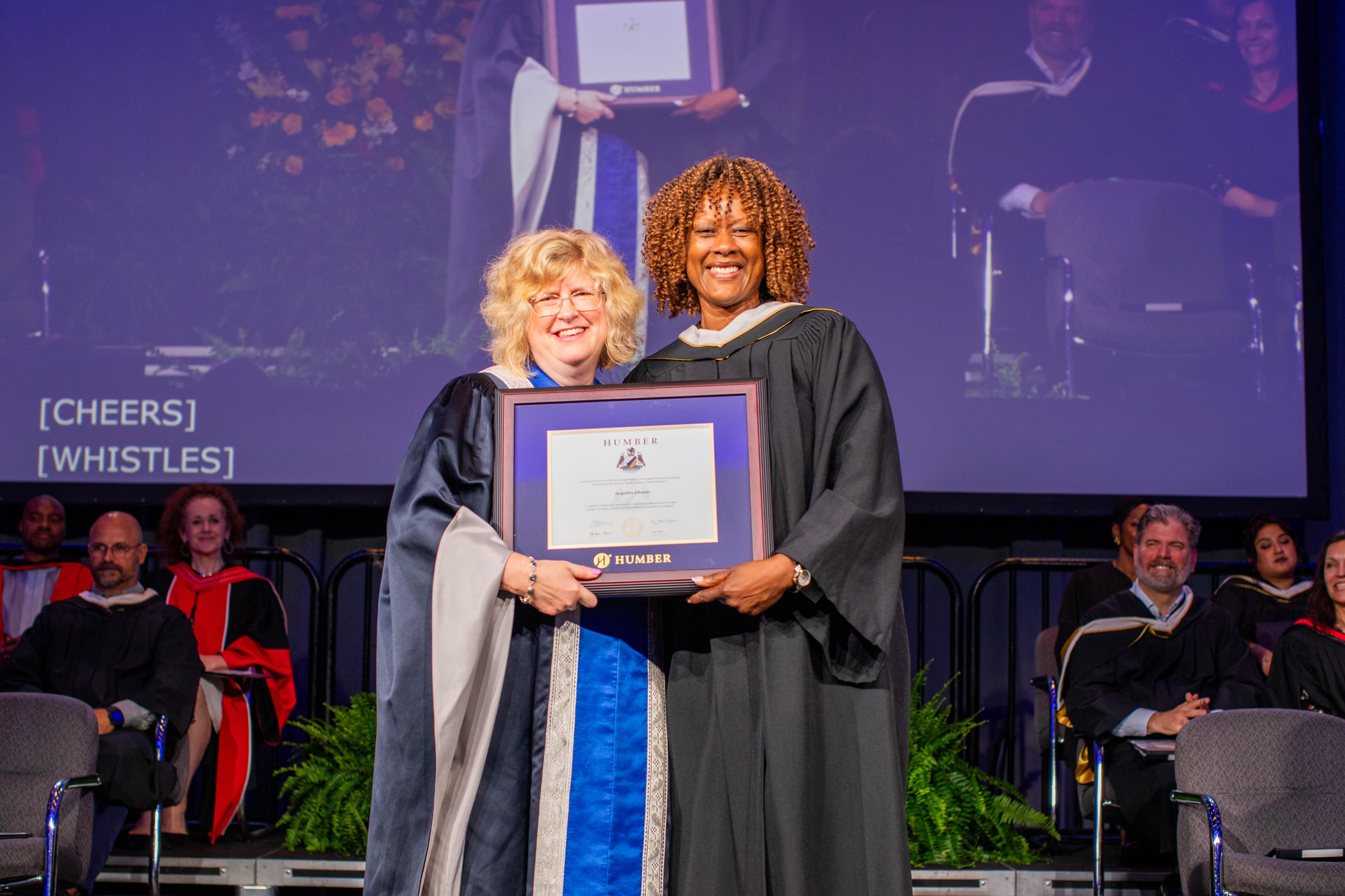 Jacqueline Edwards is the first female president of ABLE and received an honorary degree as part of the Spring 2024 Convocation.