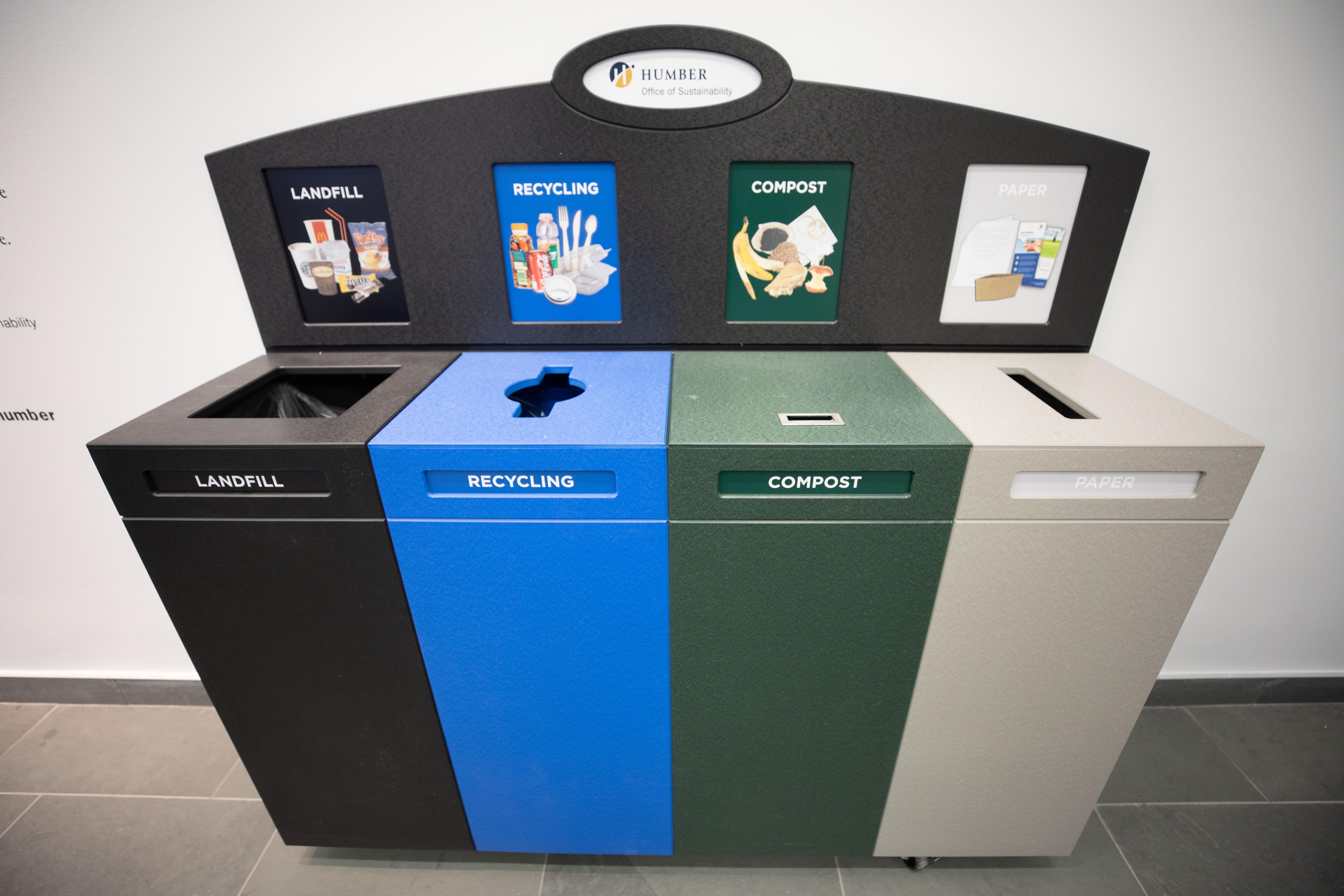 The re-vamped garbage bin at the LRC North campus is a prototype of whats to come