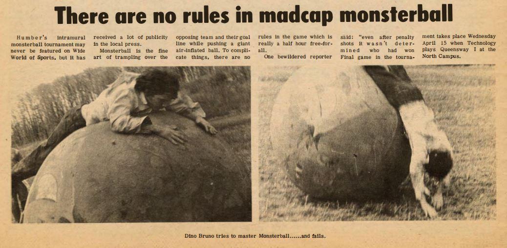 A newspaper article with a headline that reads ‘There are no rules in madcap monsterball.'