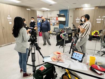 Humber paramedic students and GlobalMedic workers film first aid tutorial videos