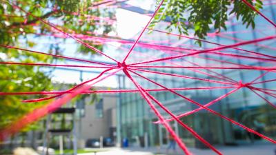 Tracey-Mae Chambers installing #HopeAndHealingCanada outside the Student Welcome and Resource Centre, Humber College.