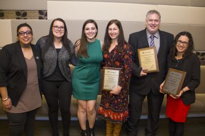 Humber students with teachers at awards ceremony
