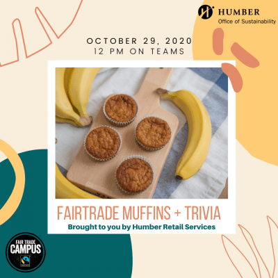 Trivia and muffins Instagram ad showing a picture of bananas and muffins