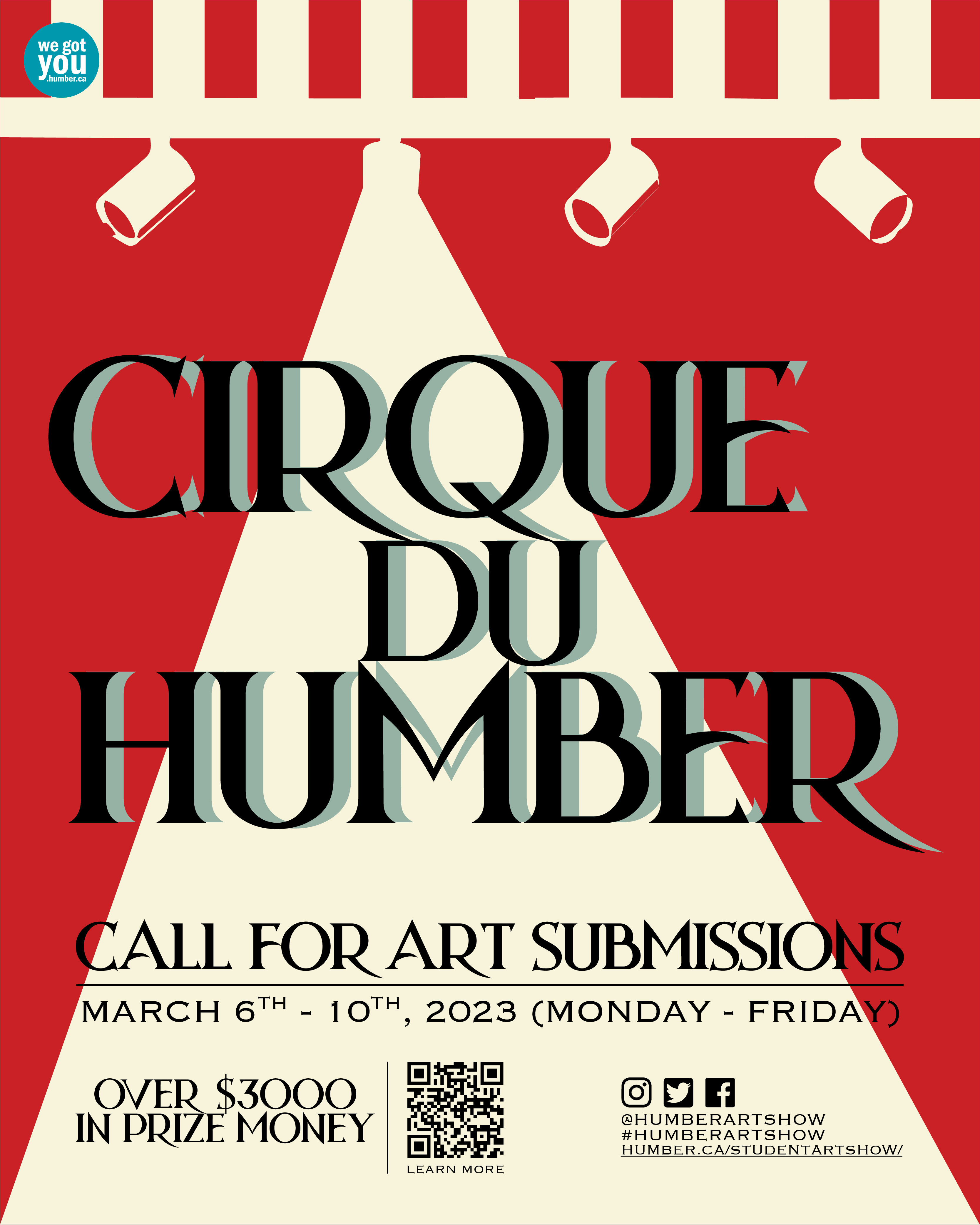Spotlight shining on Cirque Du Humber